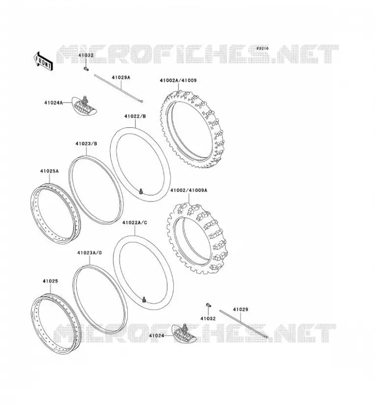 ROUE/PNEUS Kawasaki MOTOS 220 2004 KDX220R  KDX220-A11