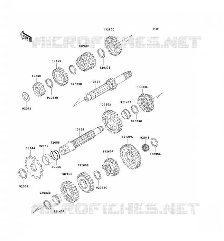 TRANSMISSION Kawasaki MOTOS 220 2004 KDX220R  KDX220-A11