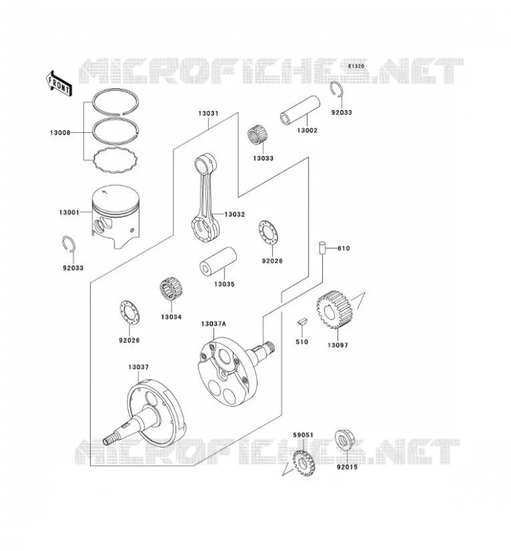 VILEBREQUIN/PISTON Kawasaki MOTOS 220 2004 KDX220R  KDX220-A11