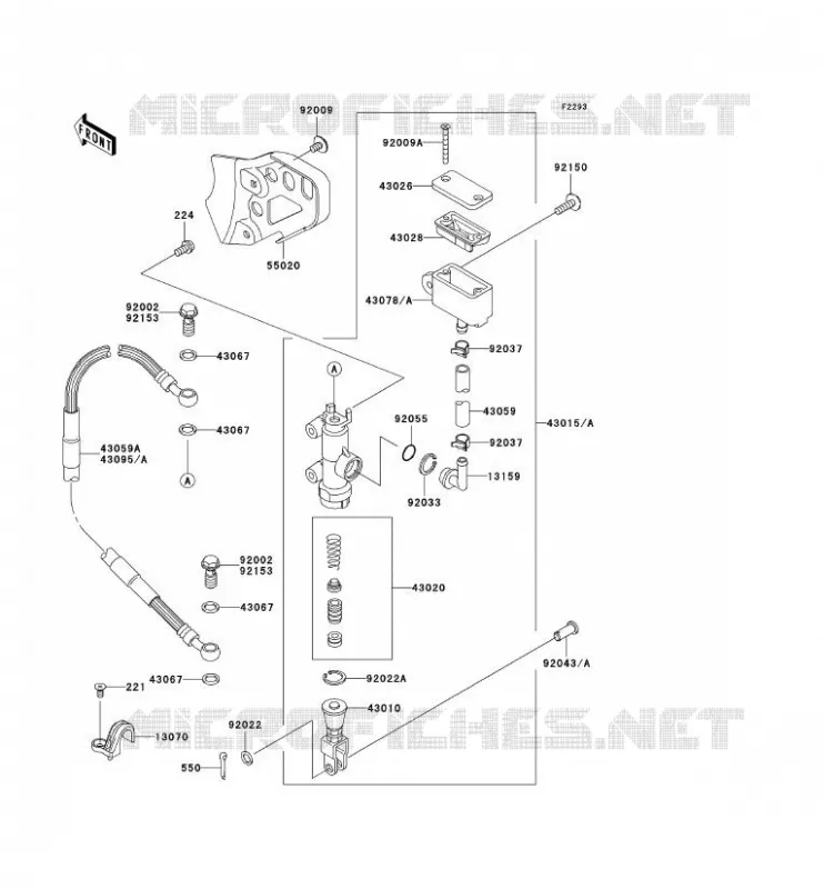 MAITRE CYLINDRE ARRI&Egrave;RE Kawasaki MOTOS 220 2005 KDX220R  KDX220-A12