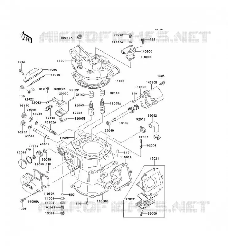 CULASSE/CYLINDRE Kawasaki MOTOS 220 1997 KDX220R  KDX220-A4