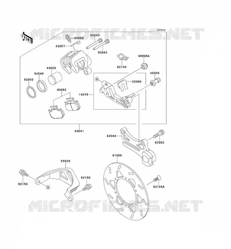 FREIN ARRIERE Kawasaki MOTOS 220 1997 KDX220R  KDX220-A4