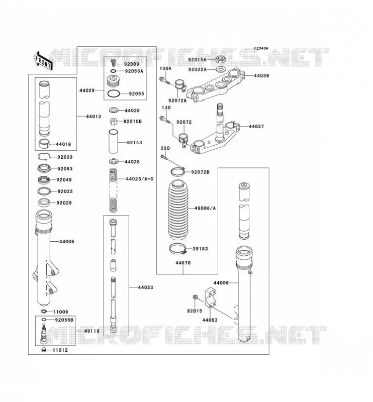FOURCHE Kawasaki MOTOS 220 2001 KDX220R  KDX220-A8