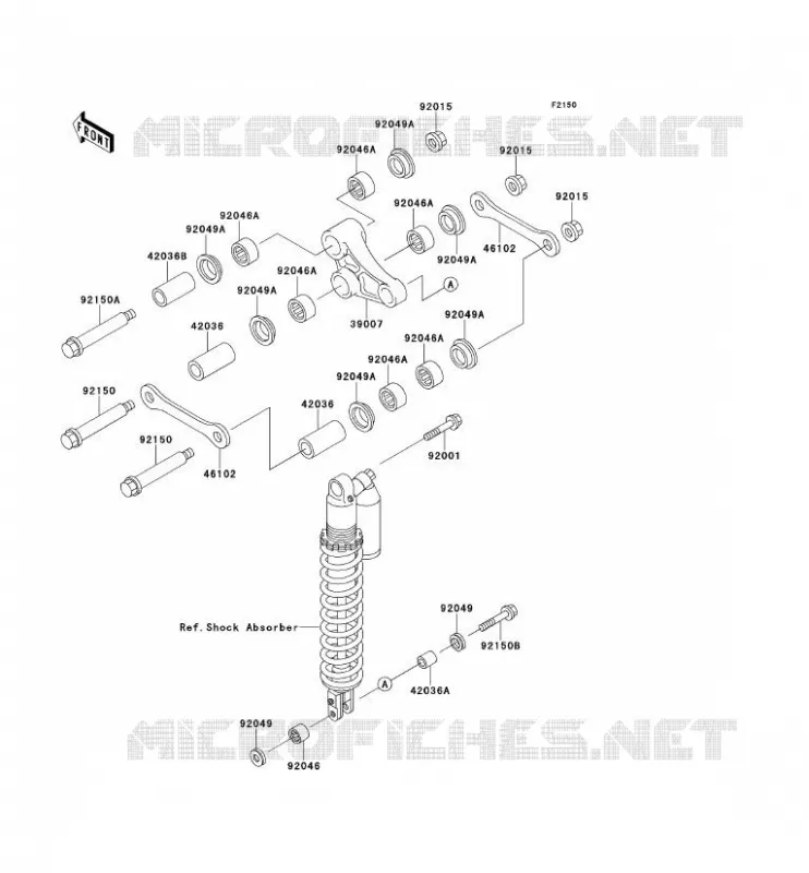 SUSPENSION ARRI&Egrave;RE Kawasaki MOTOS 220 2001 KDX220R  KDX220-A8