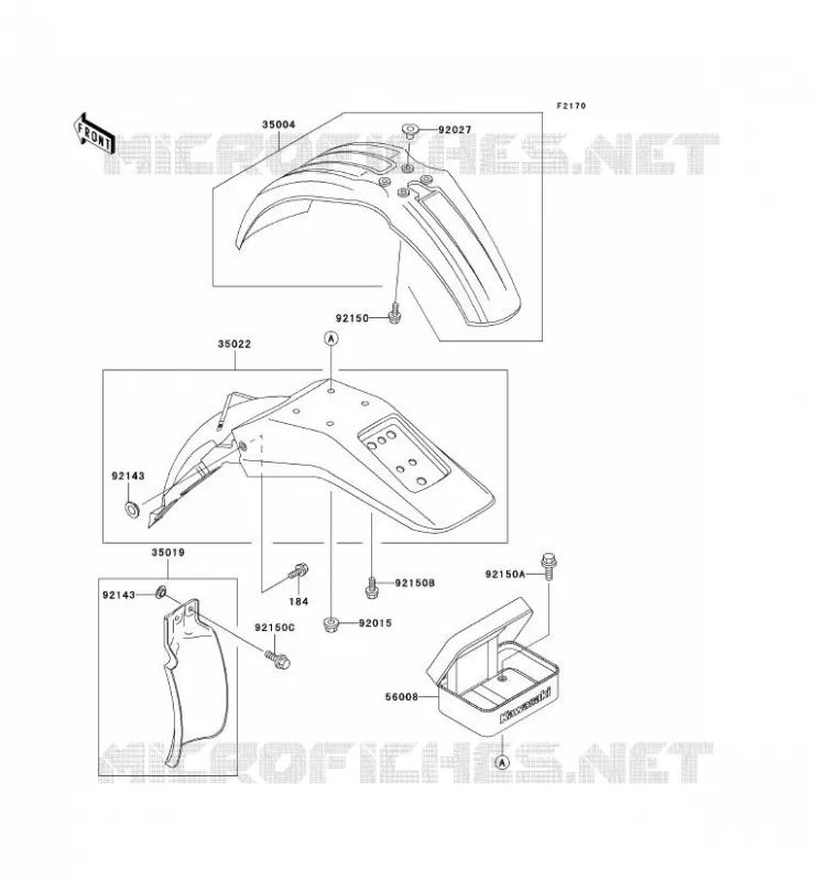 GARDE BOUE Kawasaki MOTOS 220 2002 KDX220R  KDX220-A9
