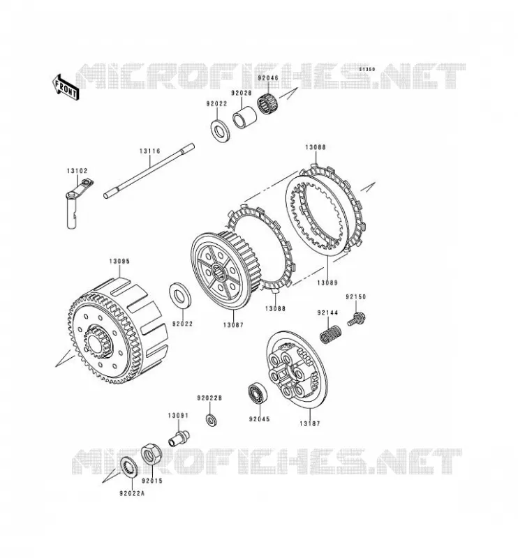 EMBRAYAGE Kawasaki MOTOS 250 1991 KDX250  KDX250-D1