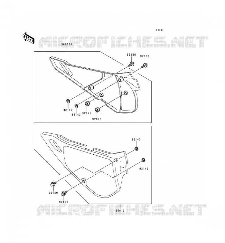 CACHE LAT&Eacute;RAL Kawasaki MOTOS 250 1992 KDX250  KDX250-D2