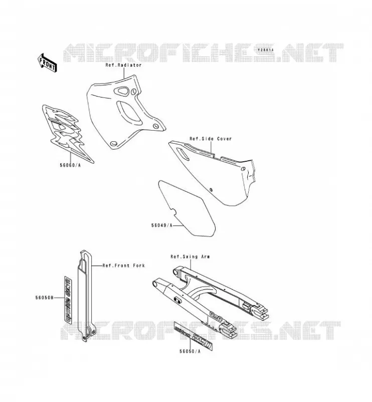 STICKER Kawasaki MOTOS 250 1992 KDX250  KDX250-D2