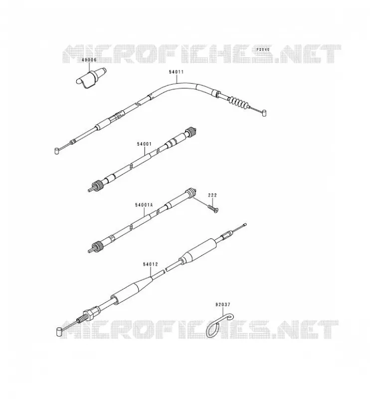 CABLES Kawasaki MOTOS 250 1993 KDX250  KDX250-D3