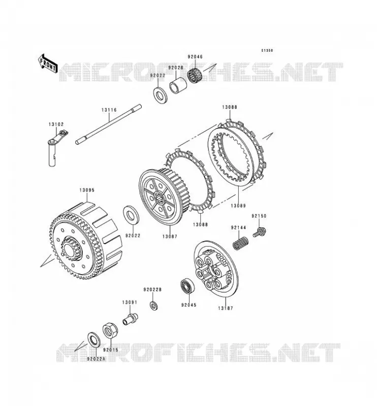 EMBRAYAGE Kawasaki MOTOS 250 1993 KDX250  KDX250-D3