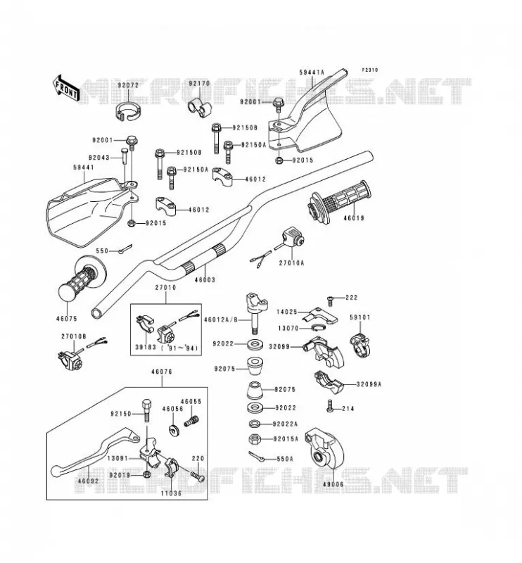 GUIDON Kawasaki MOTOS 250 1994 KDX250  KDX250-D4
