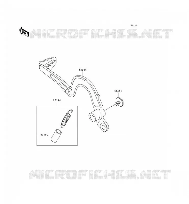 PEDALE DE FREIN Kawasaki MOTOS 250 1994 KDX250  KDX250-D4