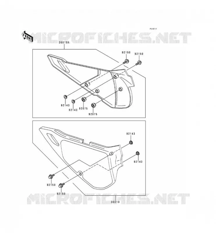 CACHE LAT&Eacute;RAL Kawasaki MOTOS 250 1995 KDX250  KDX250-D5