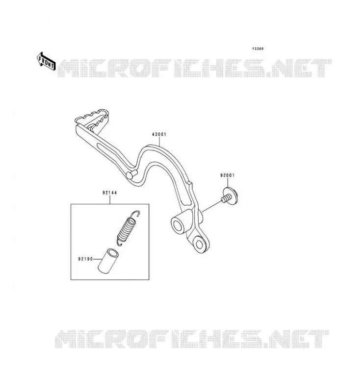 PEDALE DE FREIN Kawasaki MOTOS 250 1991 KDX250  KDX250-E1