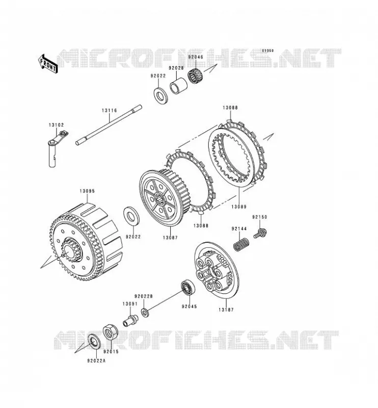 EMBRAYAGE Kawasaki MOTOS 250 1992 KDX250  KDX250-E2