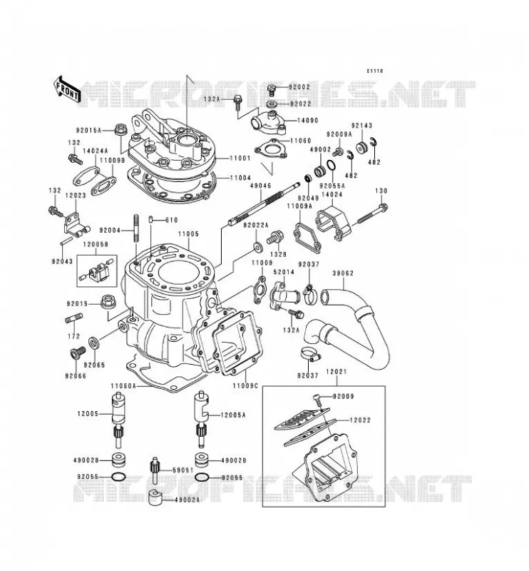 CULASSE/CYLINDRE Kawasaki MOTOS 250 1992 KDX250  KDX250-E2