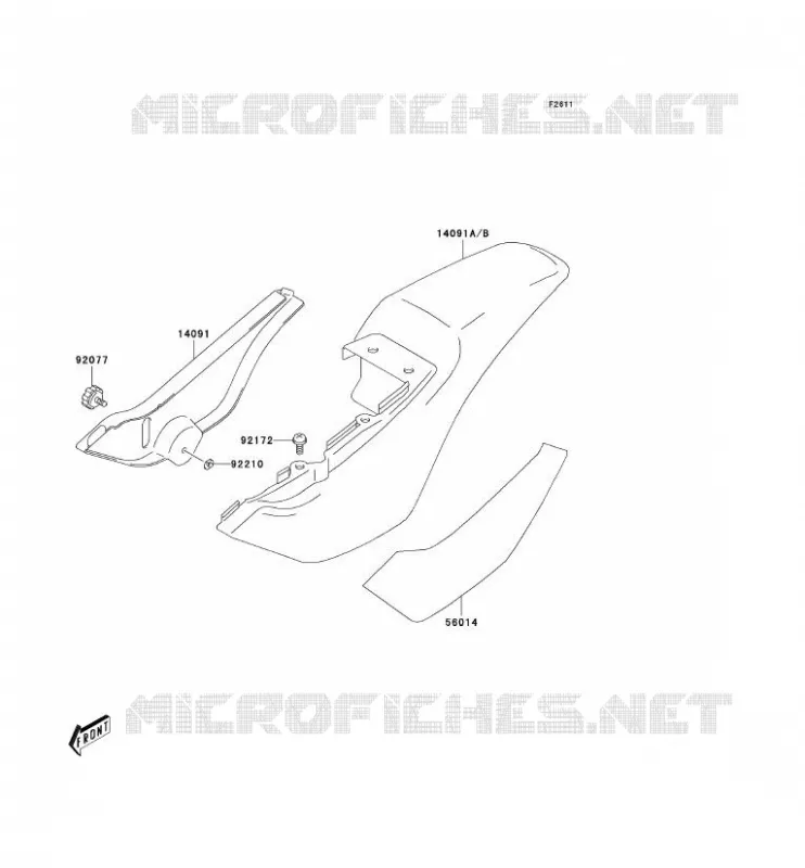 CACHE LAT&Eacute;RAL Kawasaki MOTOS 50 2006 KDX50  KDX50A6F