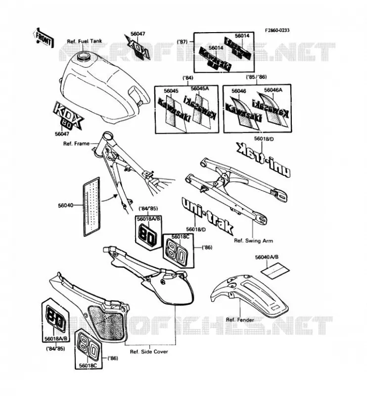 LABEL Kawasaki MOTOS 80 1985 KDX80  KDX80-C2