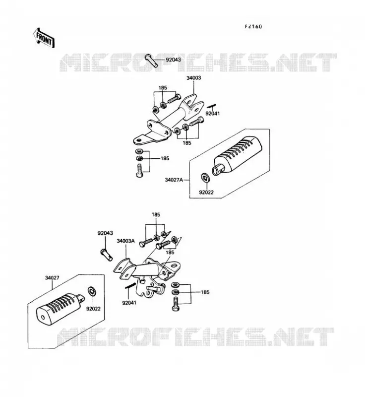 REPOSE PIED Kawasaki MOTOS 100 1989 KE100  KE100-B08