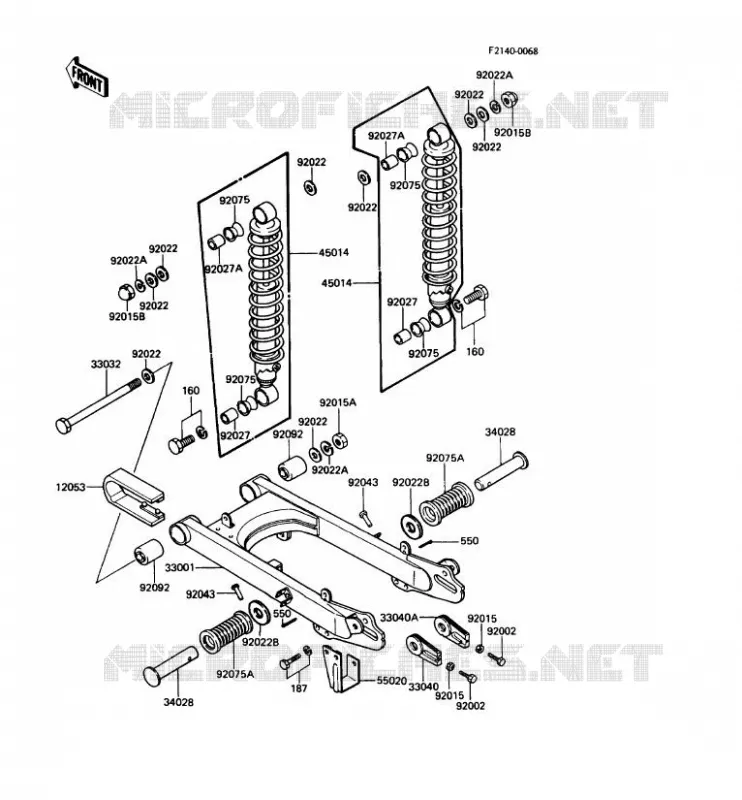 BRAS OSCILLANT/AMORTISSEUR Kawasaki MOTOS 100 1990 KE100  KE100-B09