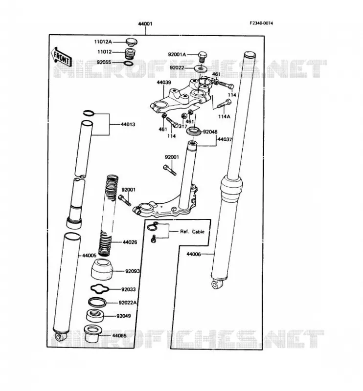 FOURCHE Kawasaki MOTOS 100 1990 KE100  KE100-B09