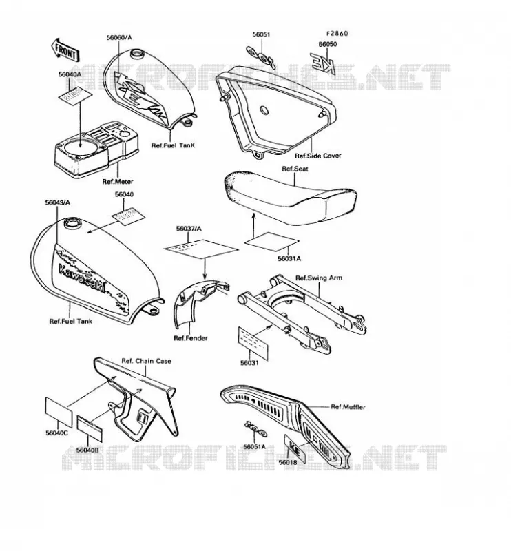 LABEL Kawasaki MOTOS 100 1994 KE100  KE100-B13