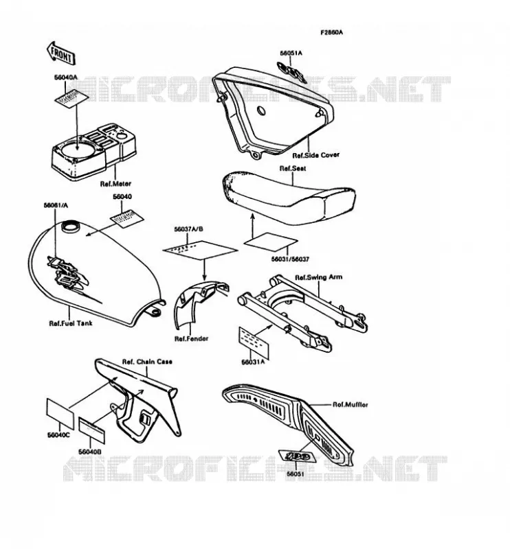 LABEL Kawasaki MOTOS 100 1996 KE100  KE100-B15
