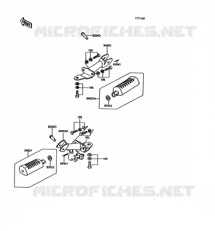 REPOSE PIED Kawasaki MOTOS 100 1996 KE100  KE100-B15