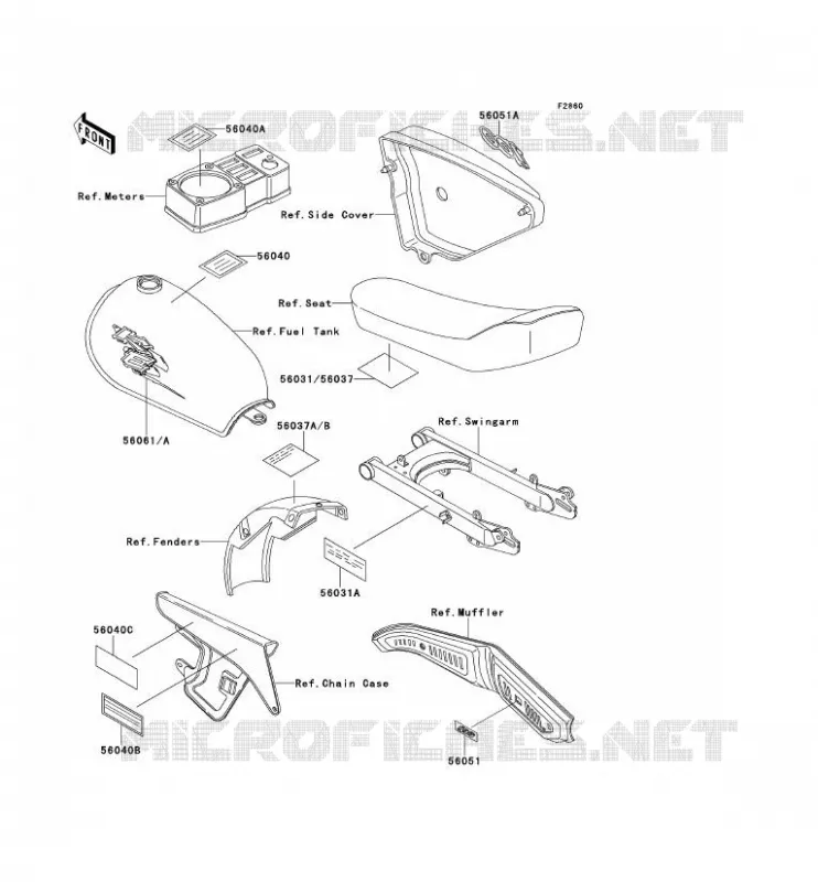 LABEL Kawasaki MOTOS 100 1997 KE100  KE100-B16