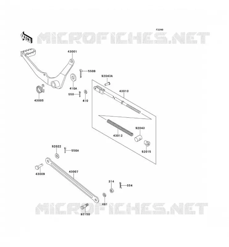 PEDALE DE FREIN Kawasaki MOTOS 100 2000 KE100  KE100-B19