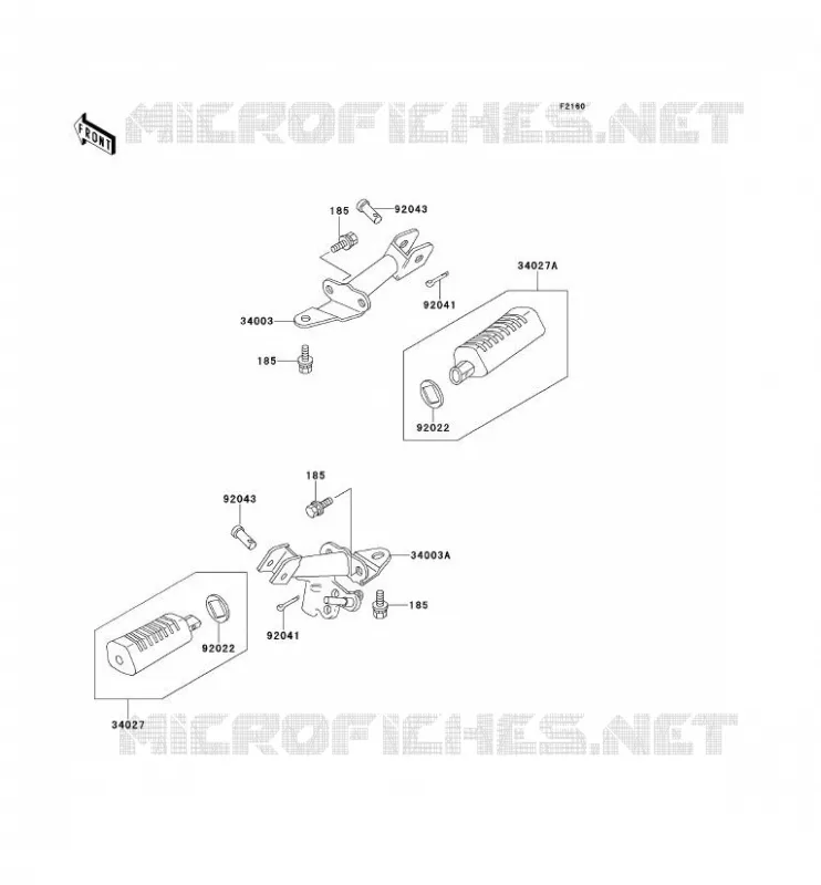 REPOSE PIED Kawasaki MOTOS 100 2001 KE100  KE100-B20