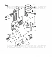 VILEBREQUIN/PISTON pour Kawasaki KH125 1997