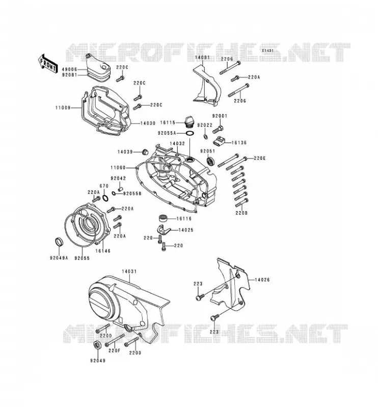 COUVERCLES MOTEUR Kawasaki MOTOS 125 2000 GTO SPEEDSTER  KH125-M5
