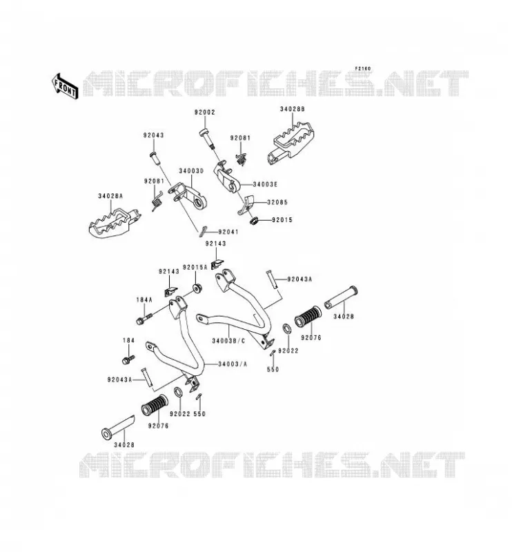REPOSE PIED Kawasaki MOTOS 250 1994 KLR250  KL250-D11
