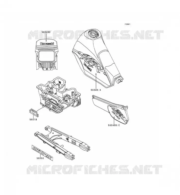 STICKER(EBONY) Kawasaki MOTOS 250 1994 KLR250  KL250-D11