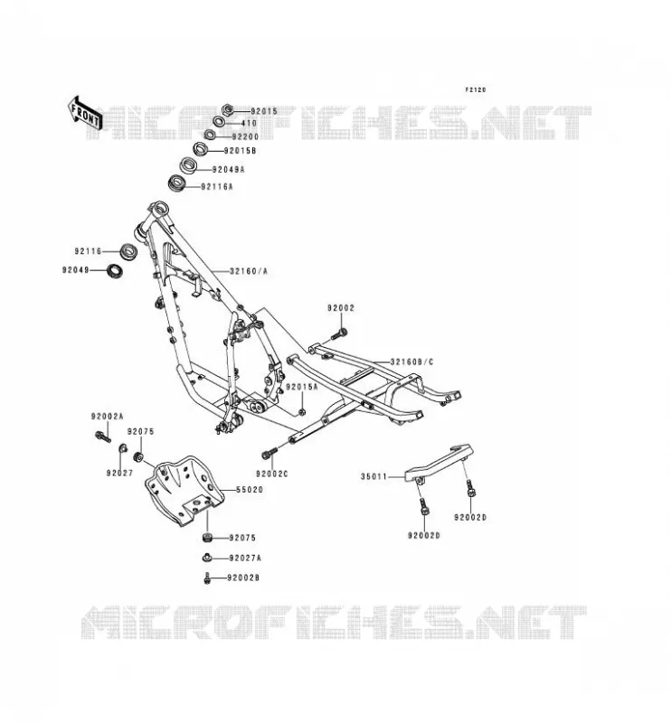 CH&Acirc;SSIS Kawasaki MOTOS 250 1994 KLR250  KL250-D11