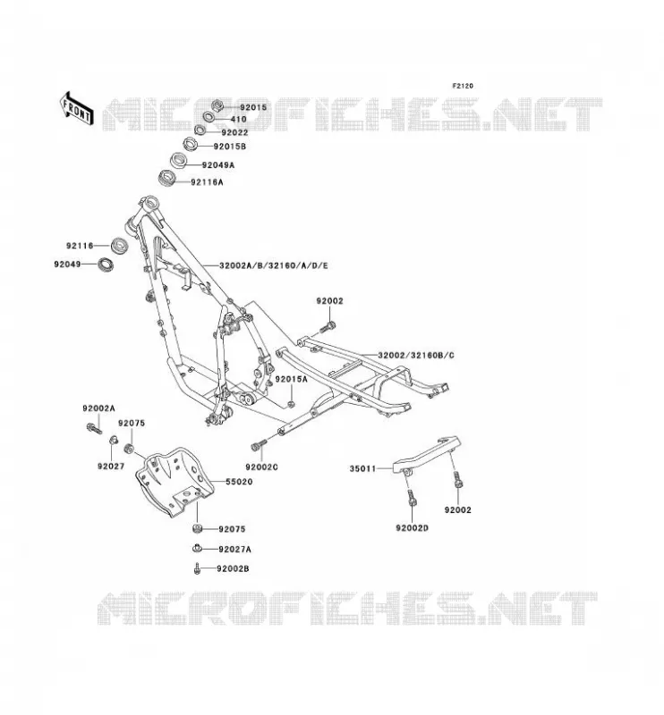 CH&Acirc;SSIS Kawasaki MOTOS 250 1996 KLR250  KL250-D13