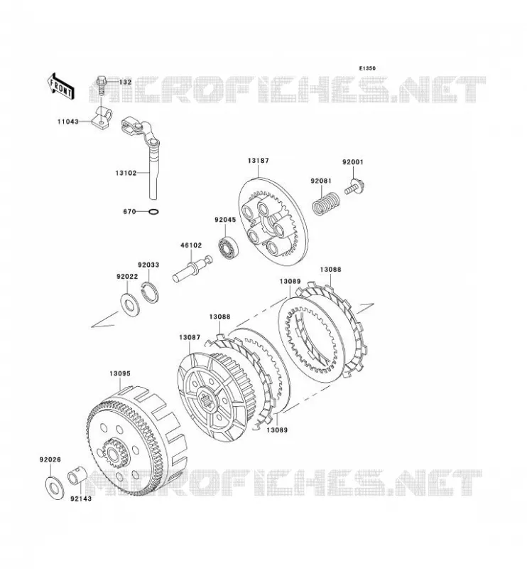 EMBRAYAGE Kawasaki MOTOS 250 2000 KLR250  KL250-D17