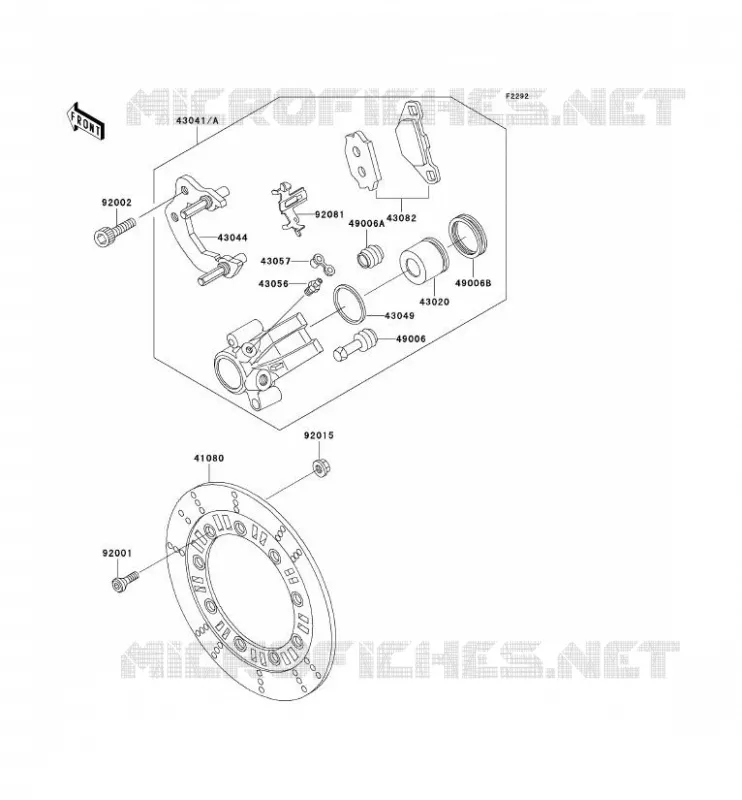 FREIN AVANT Kawasaki MOTOS 250 2001 KLR250  KL250-D18