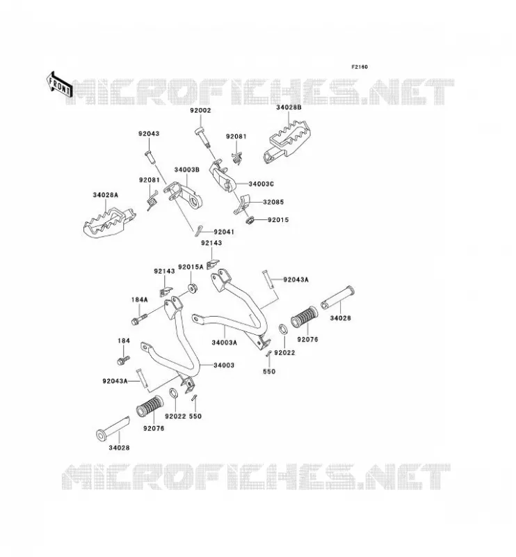 REPOSE PIED Kawasaki MOTOS 250 2001 KLR250  KL250-D18
