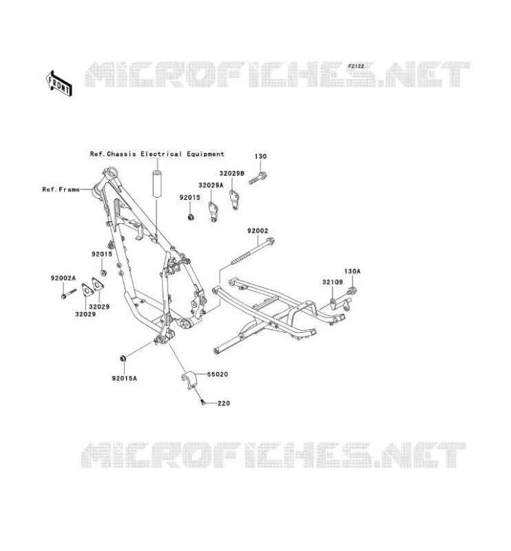 PIECE DE CADRE (COUVERTURE) Kawasaki MOTOS 250 2002 KLR250  KL250-D19