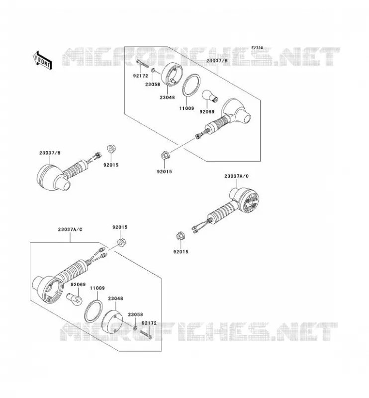 CLIGNOTANTS Kawasaki MOTOS 250 2005 KLR250  KL250-D22