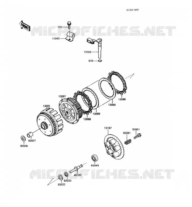 EMBRAYAGE Kawasaki MOTOS 250 1987 KLR250  KL250-D4