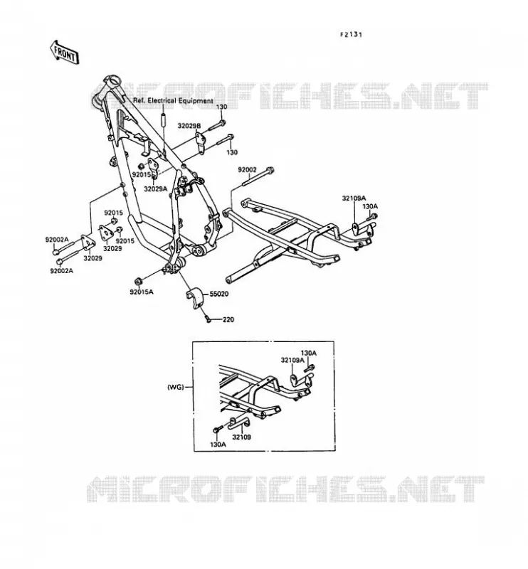 PIECE DE CADRE Kawasaki MOTOS 250 1991 KLR250  KL250-D8
