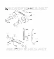 ARBRE A CAME/TENDEUR pour Kawasaki SUPER SHERPA 2002
