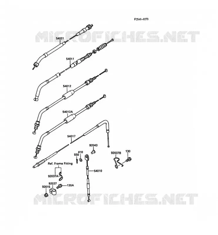 CABLES Kawasaki MOTOS 500 1987 KLR500  KL500-A1