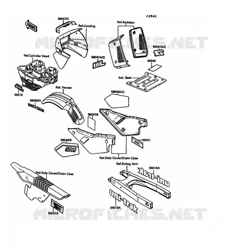 LABEL Kawasaki MOTOS 500 1989 KLR500  KL500-A3