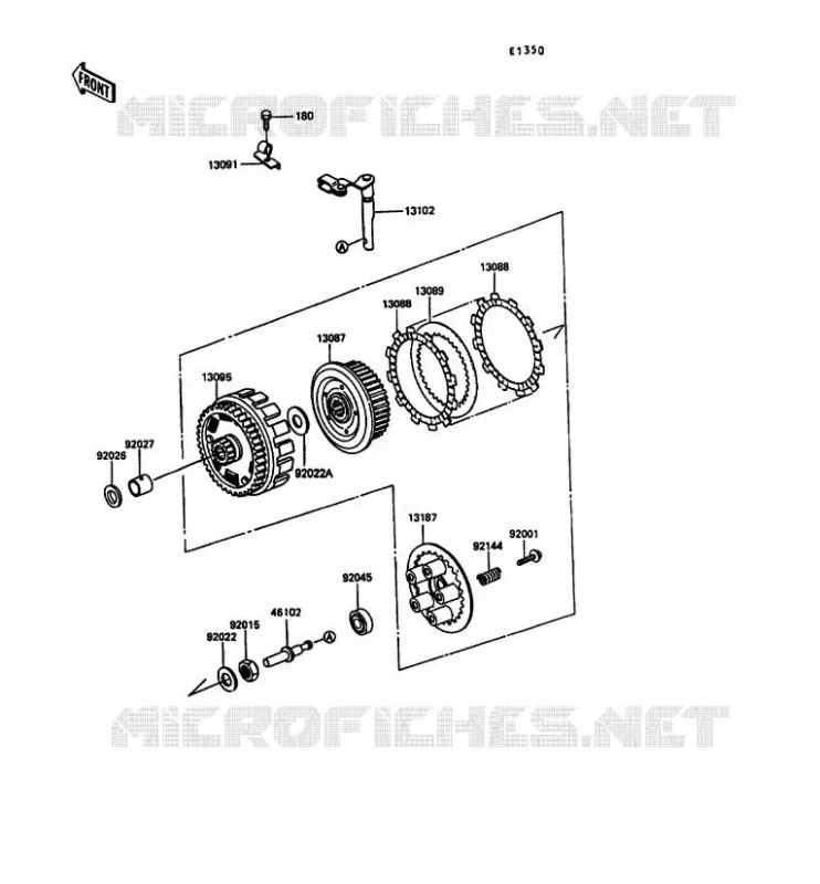 EMBRAYAGE Kawasaki MOTOS 600 1990 KLR600  KL600-A5