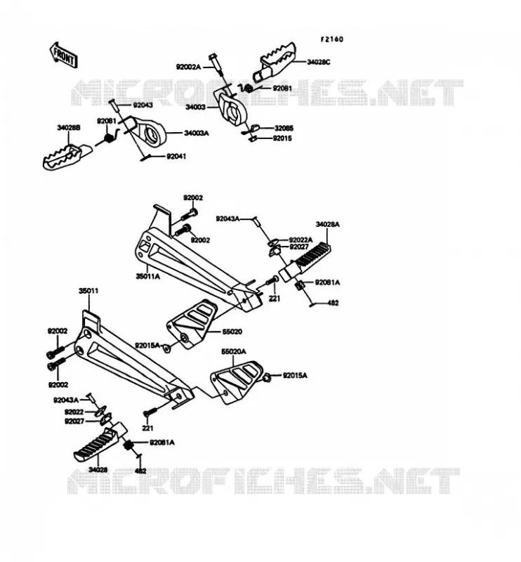 REPOSE PIED Kawasaki MOTOS 600 1990 KLR600  KL600-A5