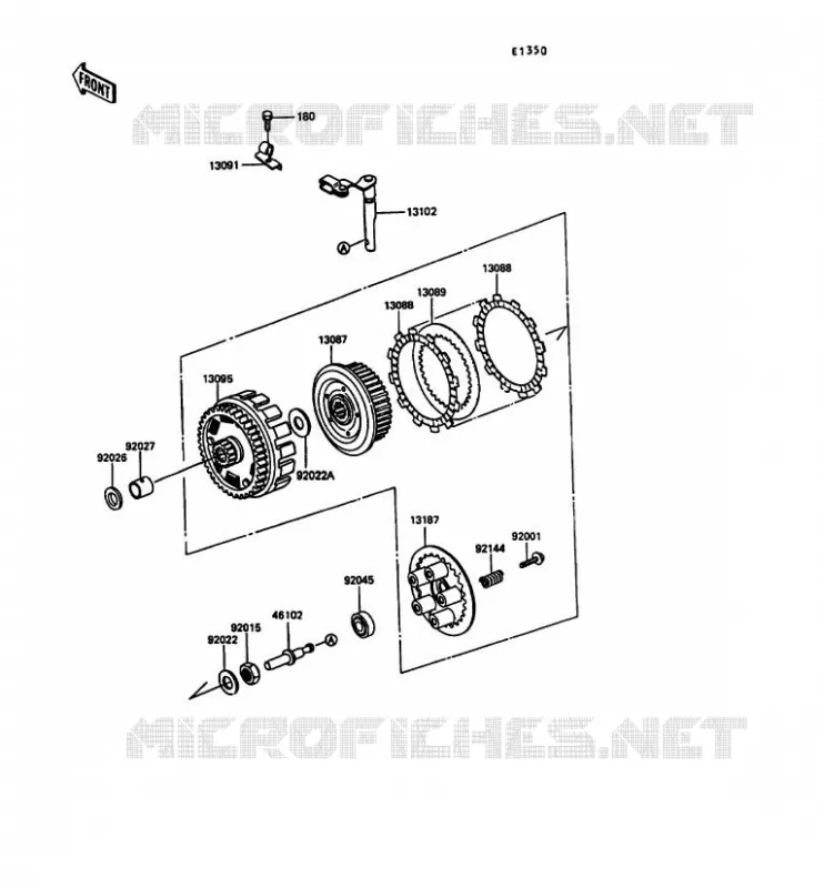 EMBRAYAGE Kawasaki MOTOS 600 1990 KLR600  KL600-A5